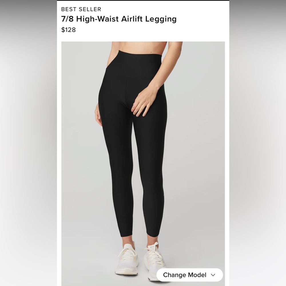 Also yoga 7/8 high waist airlift black leggings size XS